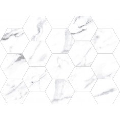 I-marmi Toscana Blanco 3x3 Hexagon Mosaic Polished - 13x9 Sheet