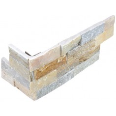 SLATE AND QUARTZITE: LEDGER STONE - LEDGER STONE BEACHWALK 6X14X4 ASSEMBLED CORNER