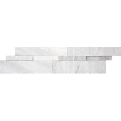 STONE MOSAIC: WALL PANELS - BIANCO VENATINO CUBICS HONED CUBIC 6X24 HONED