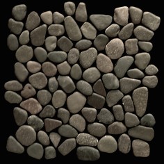 STONE MOSAIC: ISLAND PEBBLES - BALI BLACK 12.8X12.8