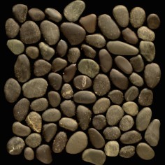 STONE MOSAIC: ISLAND PEBBLES - BLACK SUMATRA 12.8X12.8