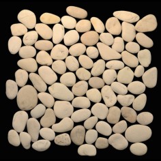 STONE MOSAIC: ISLAND PEBBLES - TIMOR WHITE 12.8X12.8