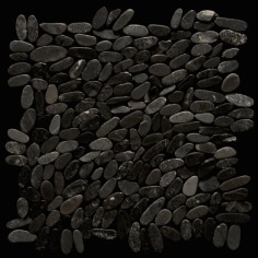 STONE MOSAIC: ISLAND PEBBLES - LEVEL BLACK 12.8X12.8