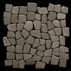 STONE MOSAIC: ISLAND PEBBLES - UBUD PEBBLES BLACK LAVA STONE FLAT