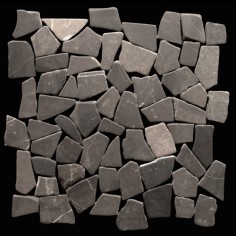 STONE MOSAIC: ISLAND PEBBLES - UBUD PEBBLES BLACK MARBLE FLAT