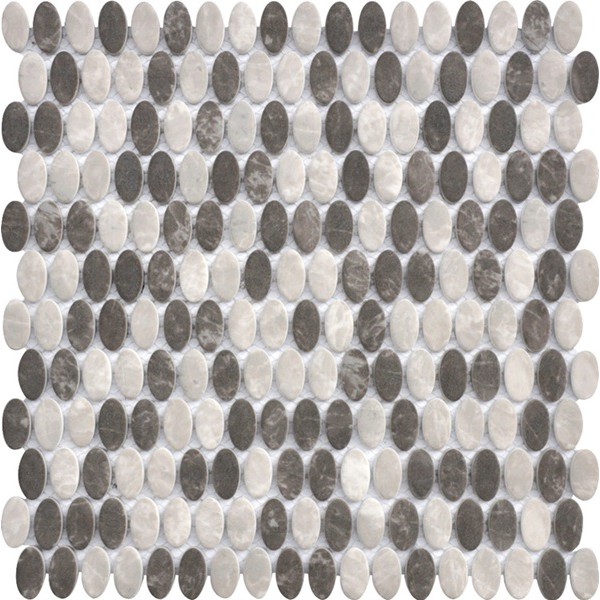 Velvet Breccia Pietra Grey Oval Blend - 11.6" X 12" Sheet