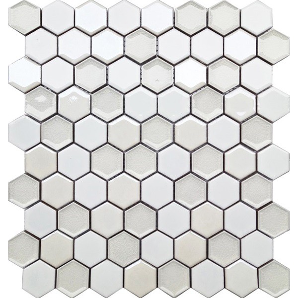 Honeycomb Pearl White Hex - 1.25" X 1.25"