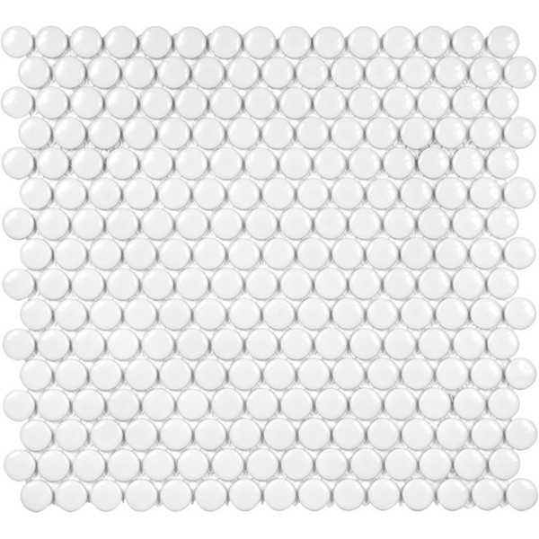 Mini Gloss White 3/4 Inch Penny Round Mos Glossy Preview