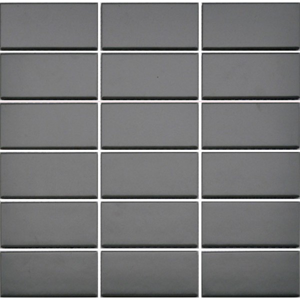 Independence 2.4 Dark Grey Matte 2x4 Brick Stacked Mosaic - 11.8" X 11.6" Sheet