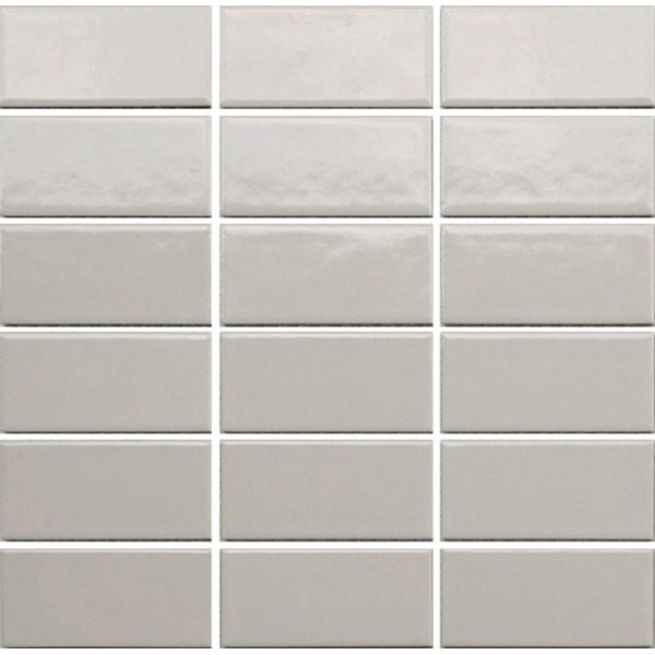 Mini Independence 2.4 Light Grey Glossy 2x4 Brick Stacked Mosaic - 11.8" X 11.6" Sheet Preview