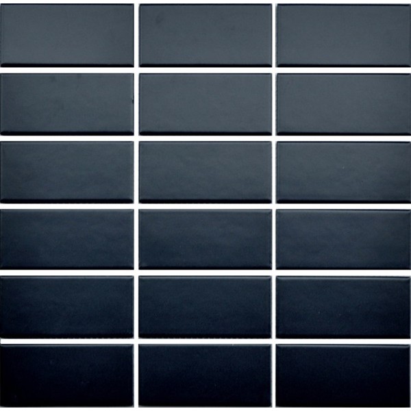 Mini Independence 2.4 Navy Blue Matte 2x4 Brick Stacked Mosaic - 11.8" X 11.6" Sheet Preview