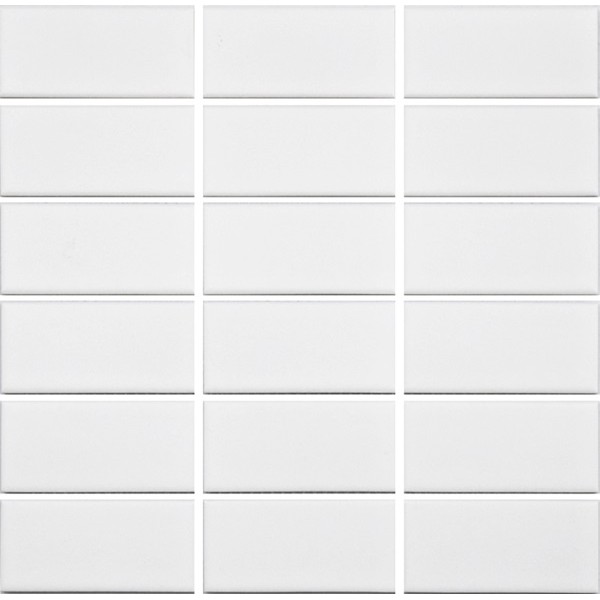 Mini Independence 2.4 White Matte 2x4 Brick Stacked Mosaic - 11.8" X 11.6" Sheet Preview