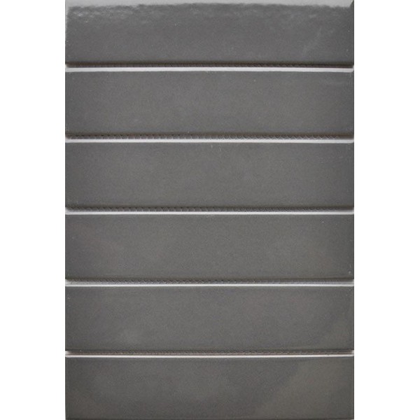 Mini Independence Dark Grey Glossy 2x8 Brick Stacked Mosaic Preview