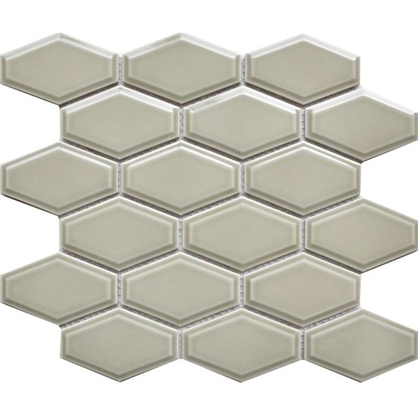 Mini Victorian Sage Glossy Hex Mosaic - 10.7" X 11.8" Sheet Preview