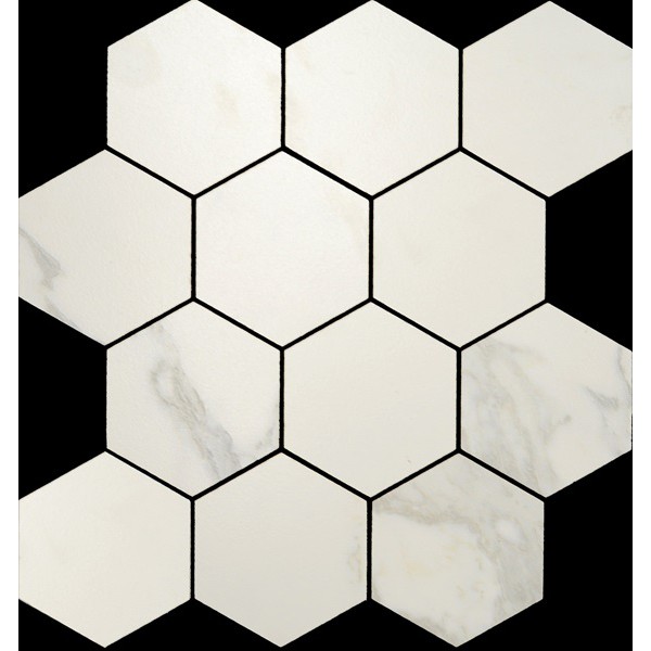 Mini Gani Marble Statuario White Hex Mosaic Matte Preview