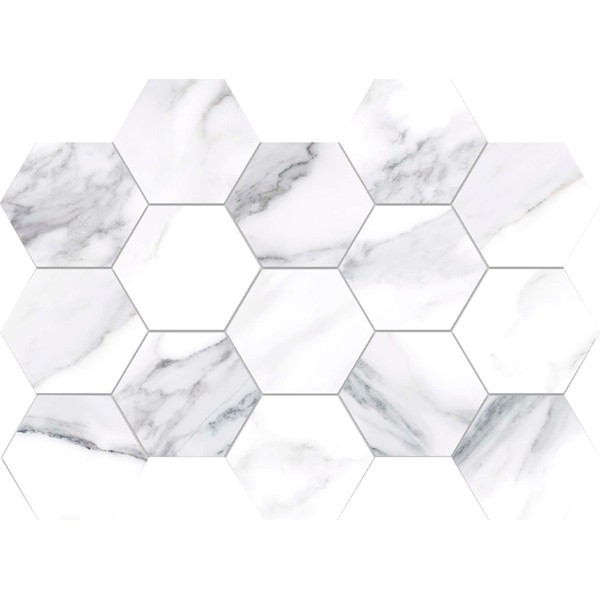 I-marmi Dante Blanco 3x3 Hexagon Mosaic Matte - 13x9 Sheet