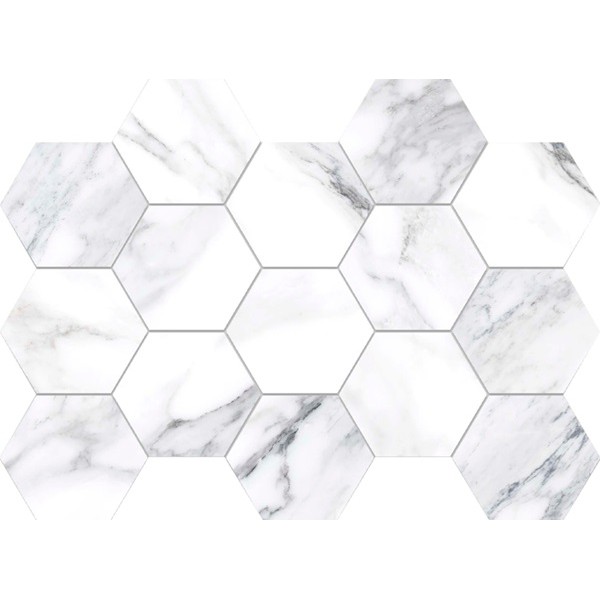Mini I-marmi Dante Blanco 3x3 Hexagon Mosaic Polished - 13x9 Sheet Preview