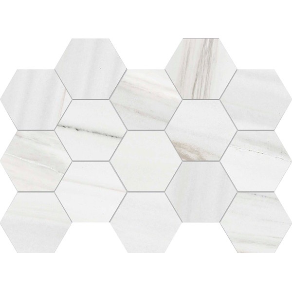 Mini I-marmi Lasa Blanco 3x3 Hexagon Mosaic Polished - 13x9 Sheet Preview