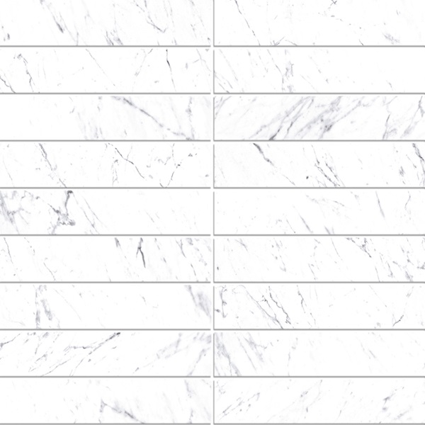 I-marmi Toscana Blanco 1x6 Stacked Mosaic Polished - 12x12 Sheet