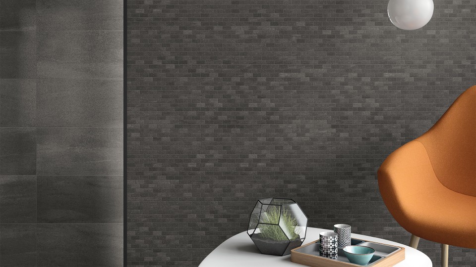 Black (2"x2" Mosaic Honed) Roomscene