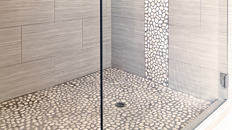 Zen Tahitian Black Sand (12"x12" Mosaic Polished) Roomscene