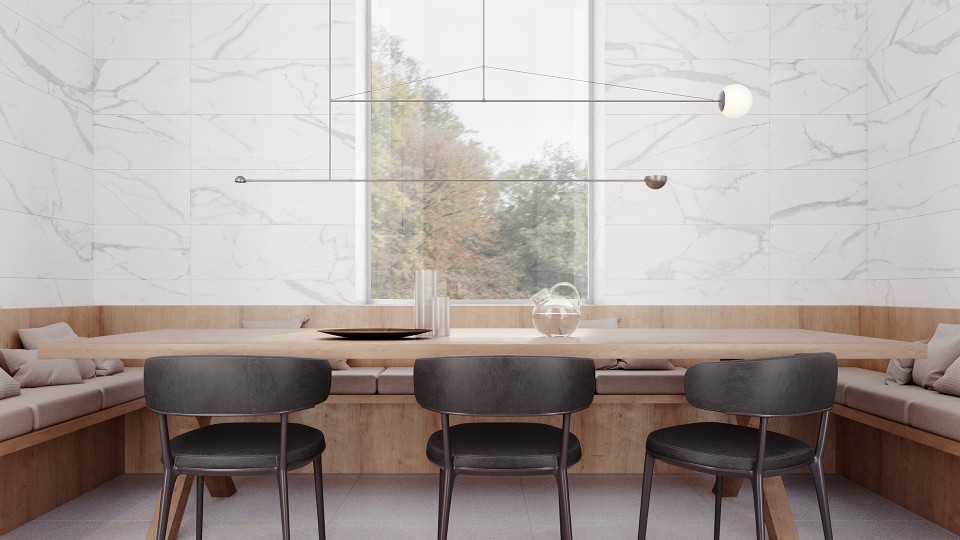 Bianco Vita (12"x36" Matte) Roomscene