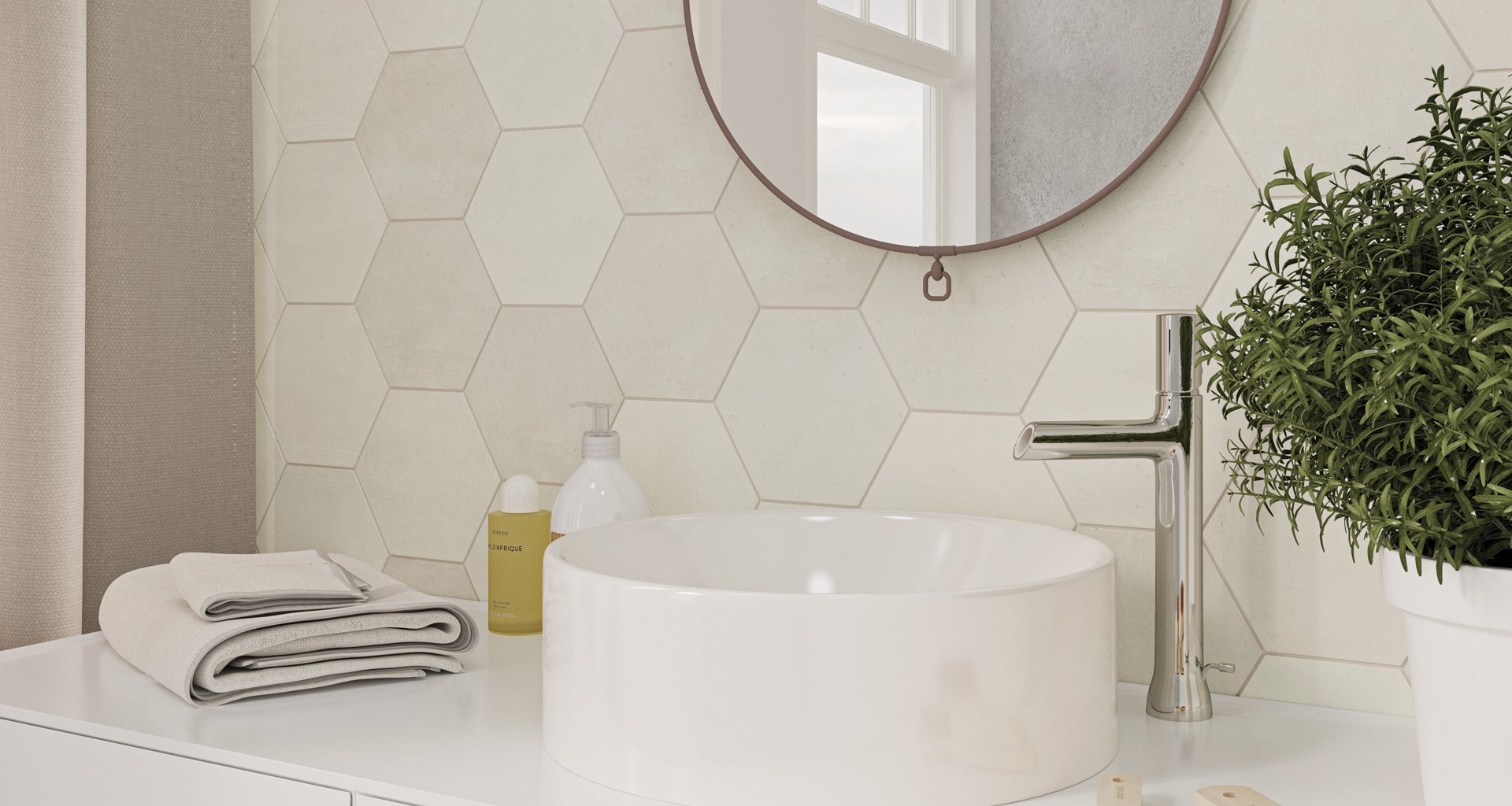 COTA SERA β Product - Spark Hexagon White 6x7 Matte, Spark (TSCWDASPWHHEXM