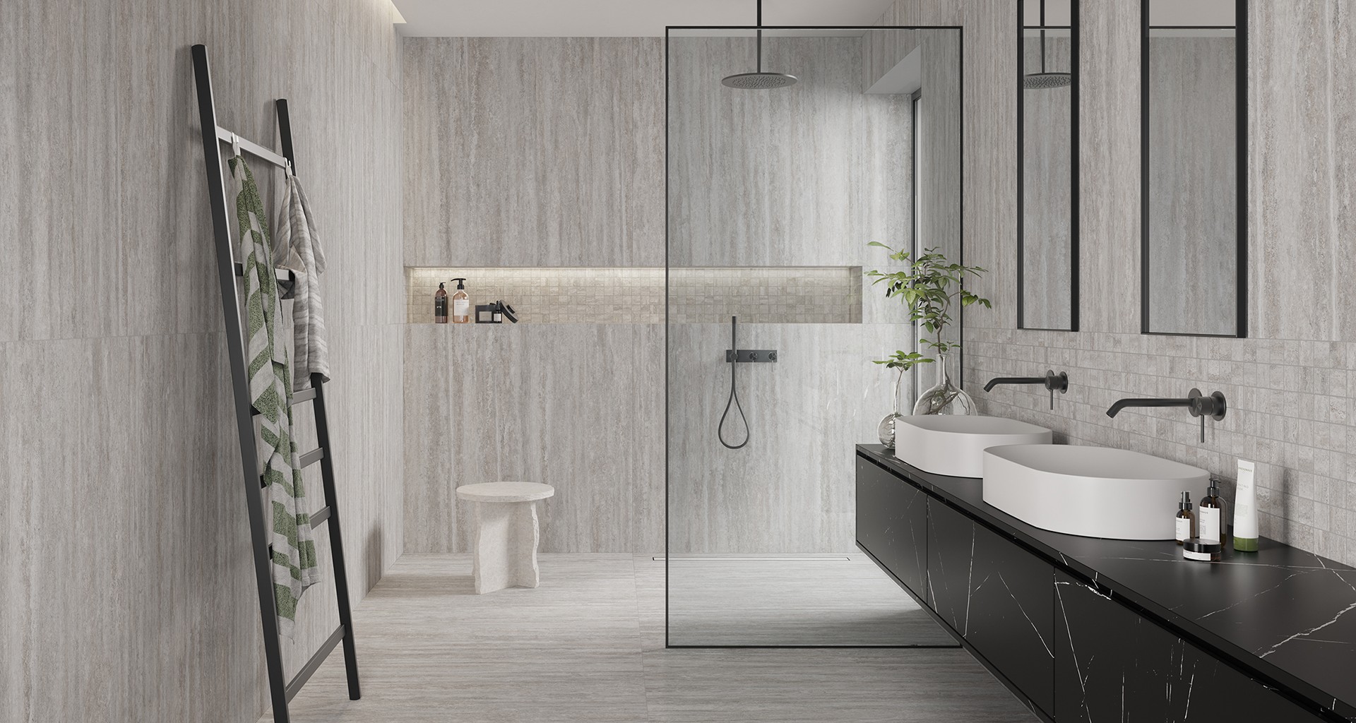 Product - Travertino Veincut 24x48 Grigio Matte, Travertino